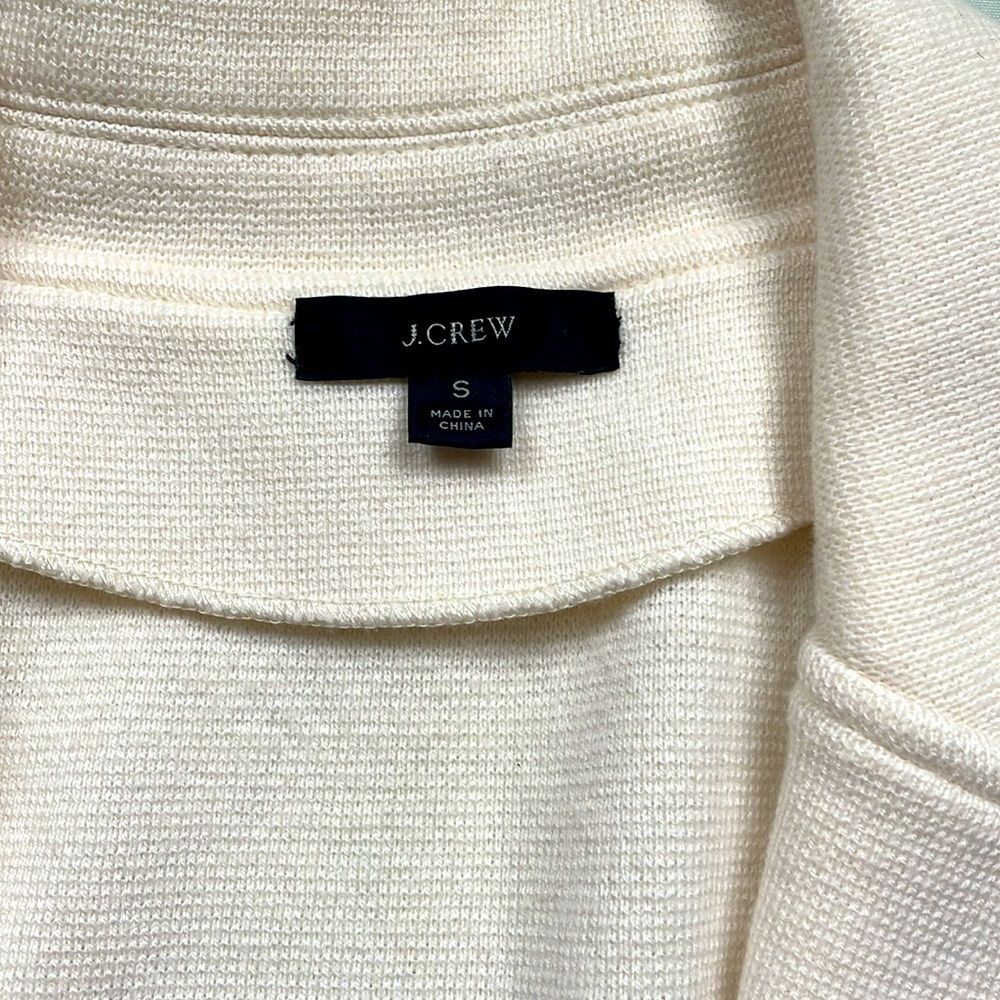 J. Crew Sophie Open Front Sweater Wool Knit Blazer Small Ivory J0244  $148 - Picture 5 of 10